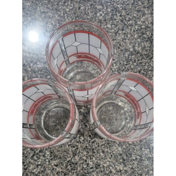 Set of 3 Vintage Coca-Cola Coke Drinking Glasses Tiffany Style Frosted - Picture 4 of 7